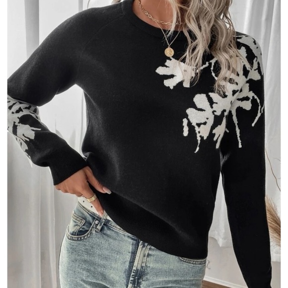 New floral print long sleeve sweater - Picture 5 of 6